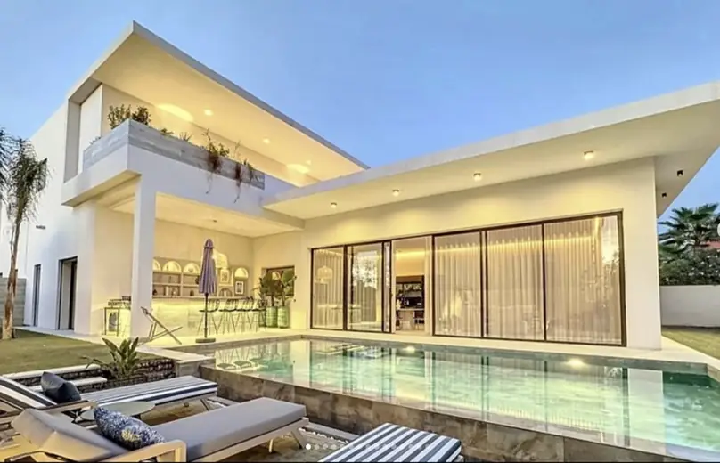 Villa construction site by WALL Construction in Marrakech