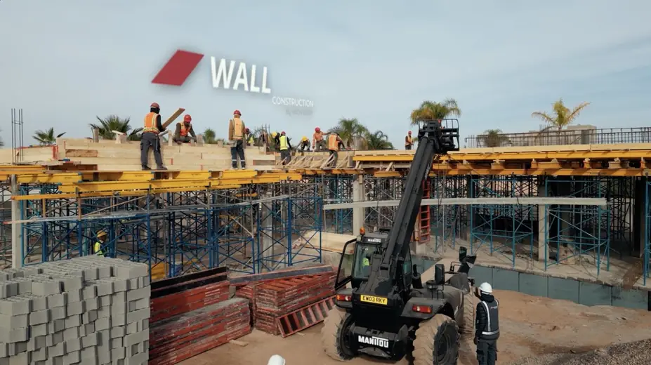 Villa construction site by WALL Construction in Marrakech