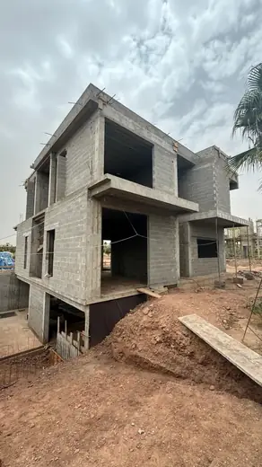 Villa construction site by WALL Construction in Marrakech